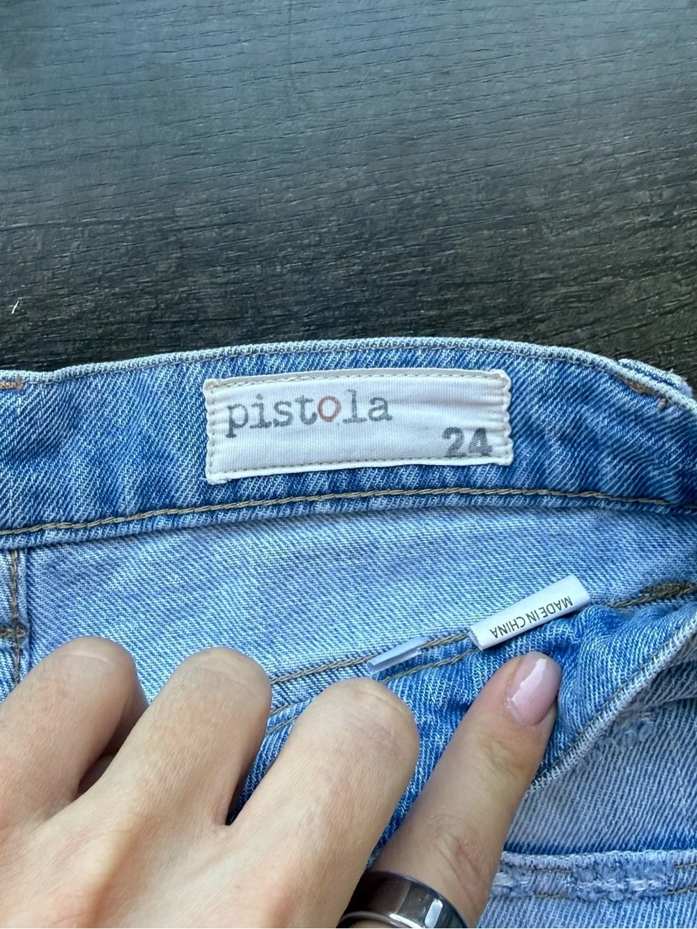 Low rise pistola cotton denim jean shorts sz 24